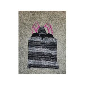 Express Black White Stripe Tank‎ Top XS Pink Straps Casual